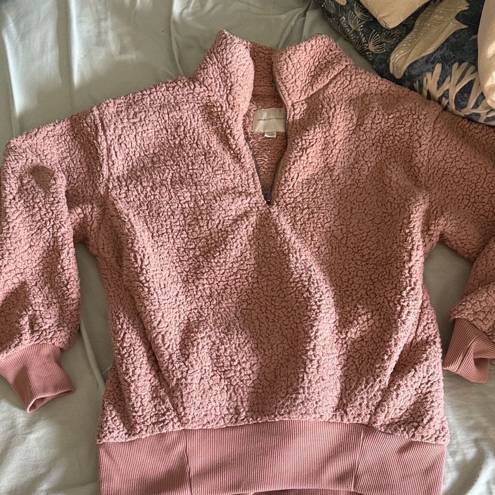 American Eagle Outfitters Pink Textured Sweater